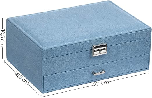 Smyckesbox - med 2 nivå -, en låda - med nyckel