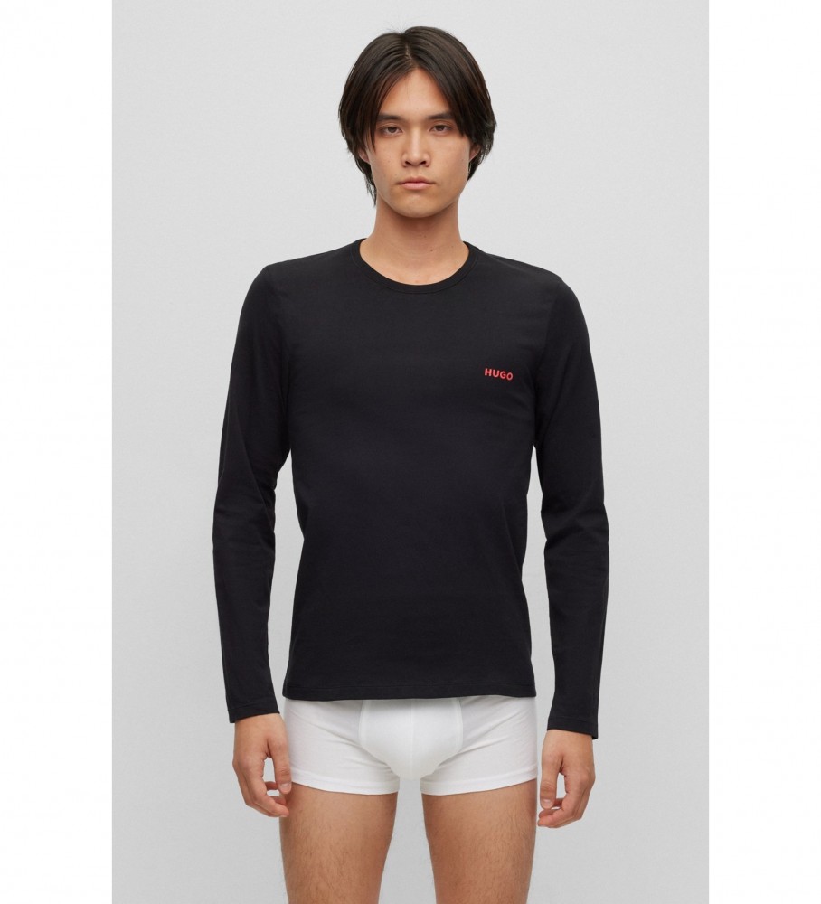Conjunto de 3 camisetas HUGO com logotipo preto