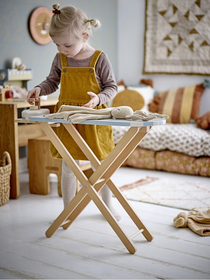 Bloomingville MINI - Sande Legetøj, Strygebræt & Strygejern, Blå, FSC® 100%, Pine - (82058193)