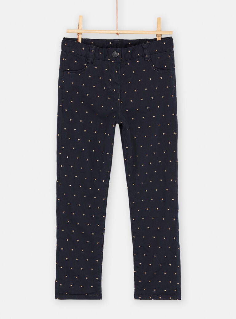 Pantalon noirine à imprimé cur pour fille