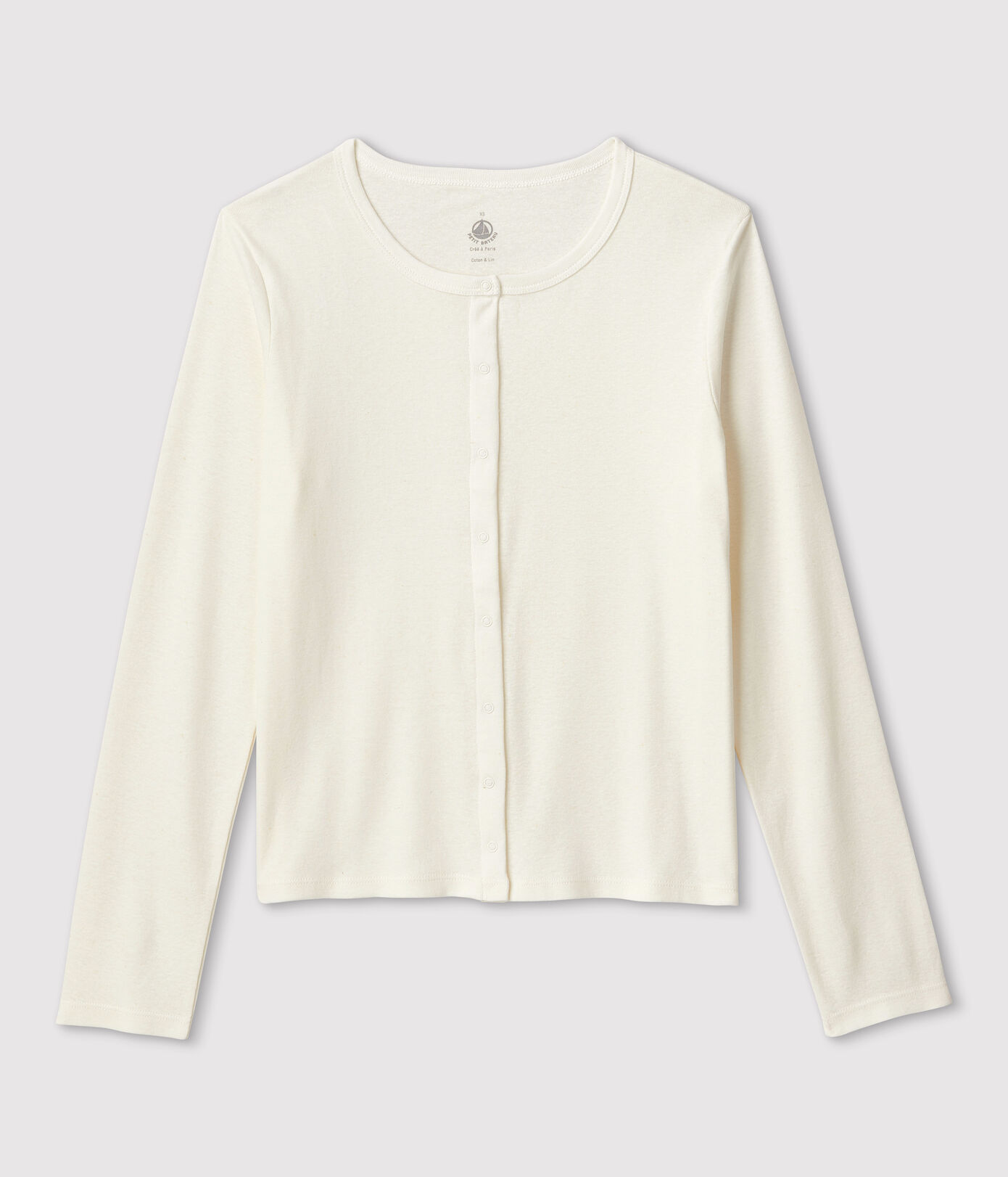 Cardigan en coton/lin uni Femme