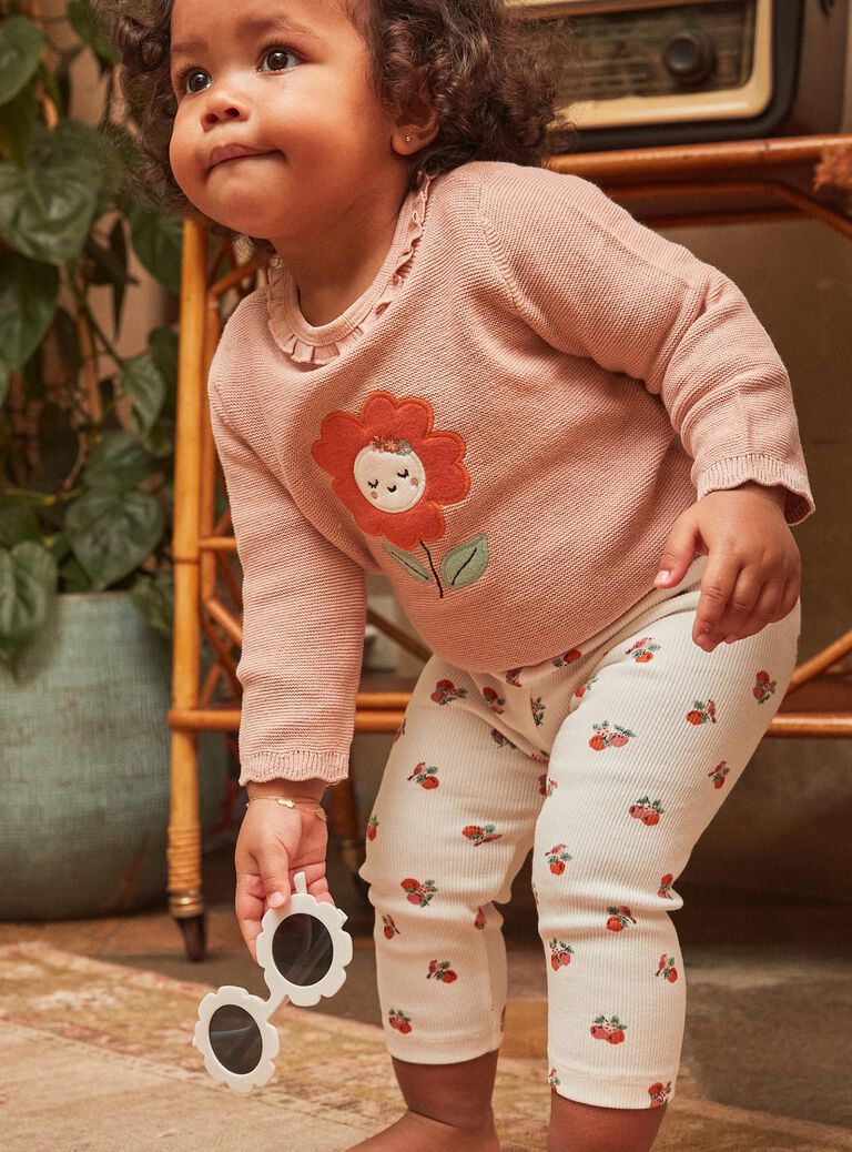 Legging vanille à imprimé fruits