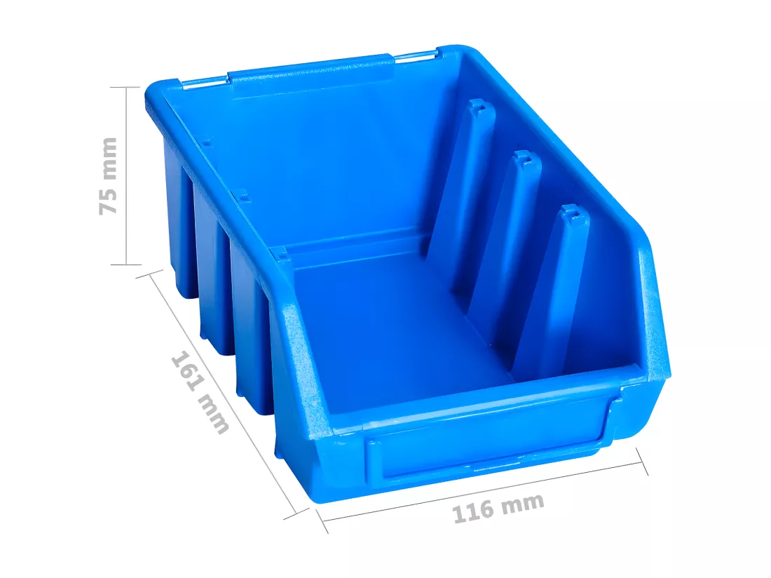 Prolenta Premium - Kit de bacs de stockage avec panneaux muraux 96 pcs Bleu