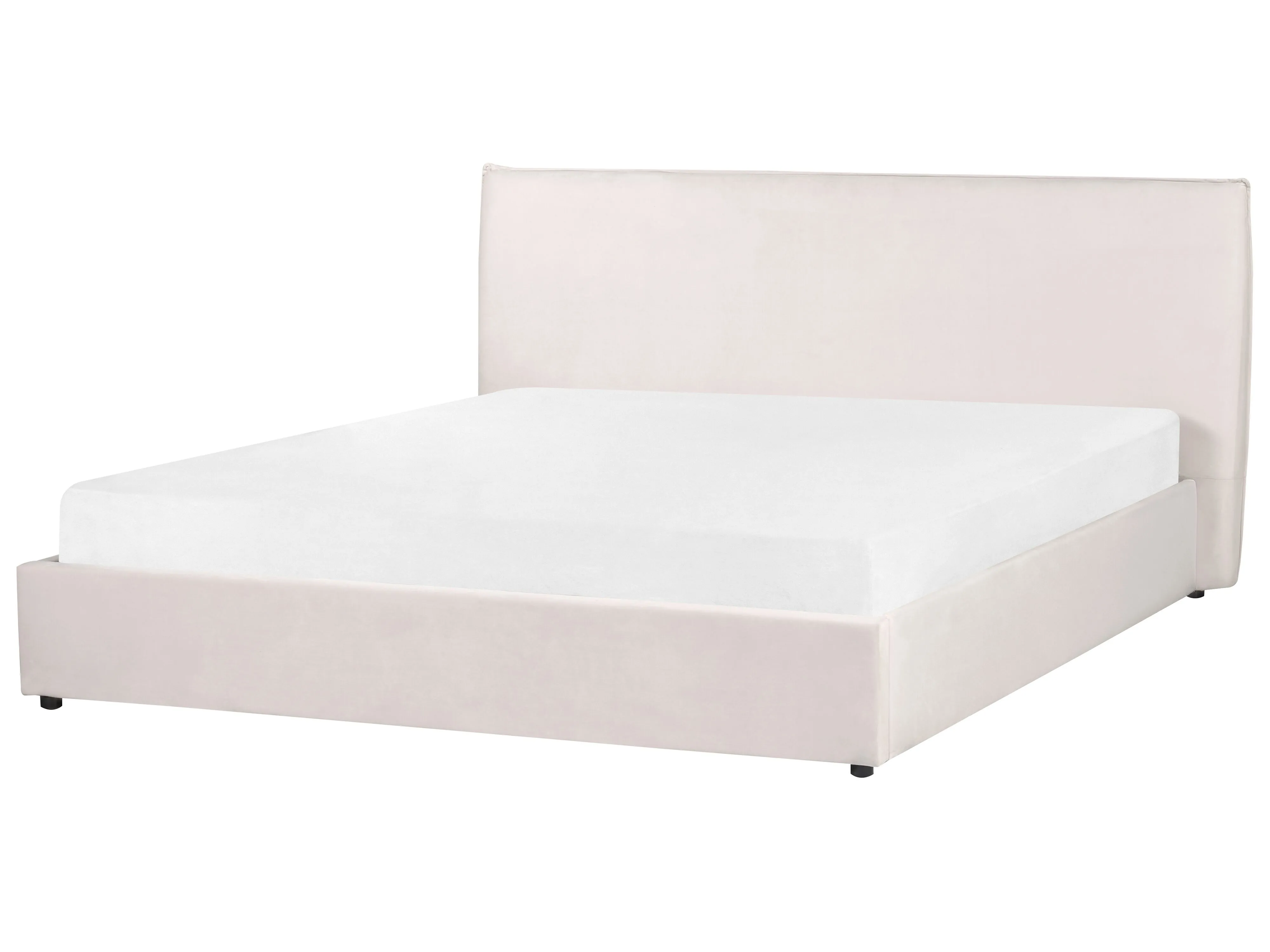 Bed met opbergruimte Fluweel LAVAUR 180 x 200 cm Gebroken wit