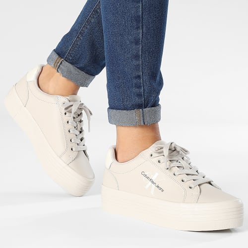 Baskets Femme Vulcan Flatform Lace Up 1042 Eggshell Pearlized Creamy White