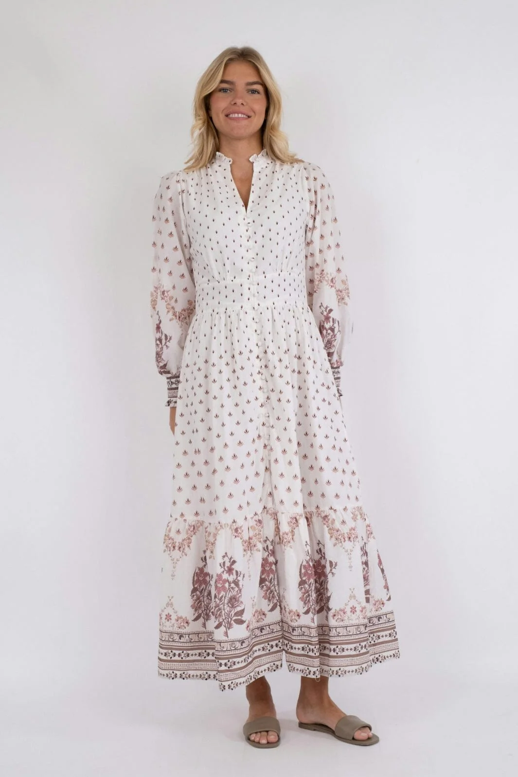 Neo Noir Anabel Floral Border Dress