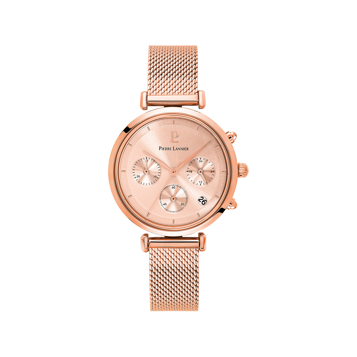 Montre PIERRE LANNIER Lutecia femme bracelet acier doré rose
