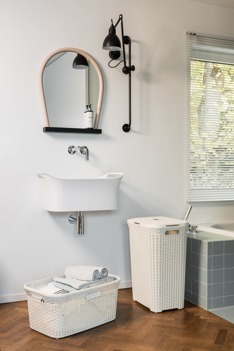 Curver Style Wasmand met Deksel 60L + Wasmand 45L - Wit