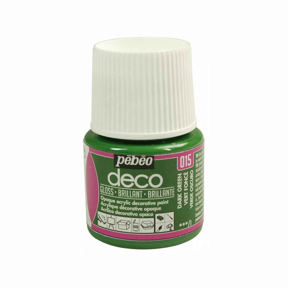 Peinture acrylique opaque brillante - vert foncé - 45 ml