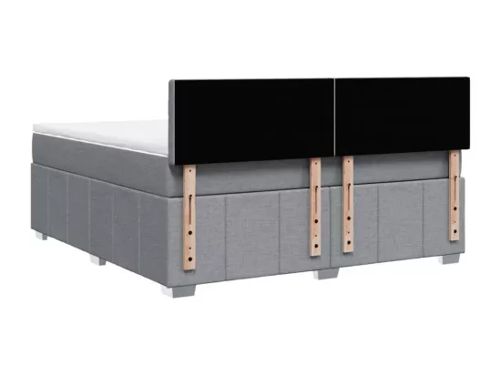 Sommier à lattes de lit avec matelas Gris clair 180x200cm Tissu