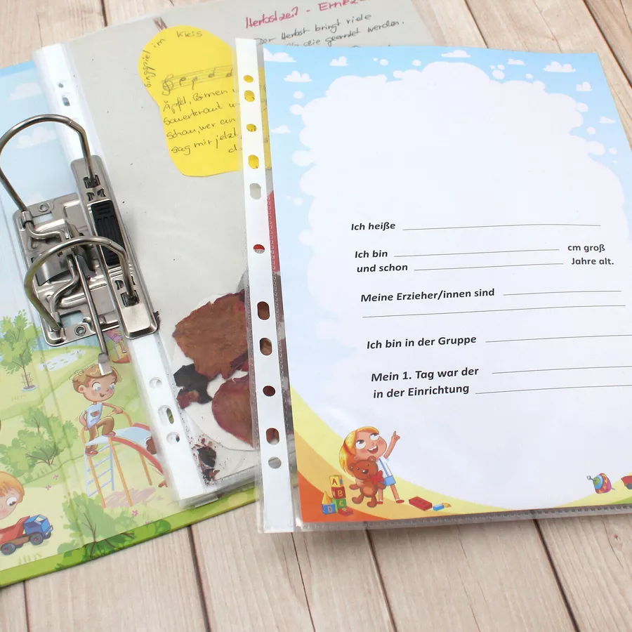 Nikima Ordner Kindergarten Portfolio Ordner Meine Kindergartenzeit bunt