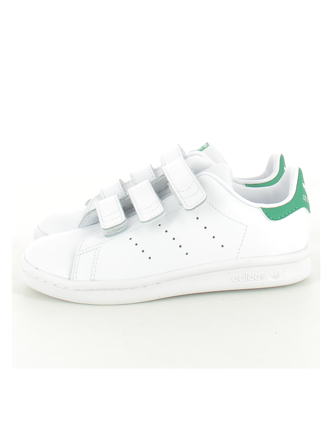 adidas Sneakers Enfant Stan Smith CF Cuir Blanc Vert
