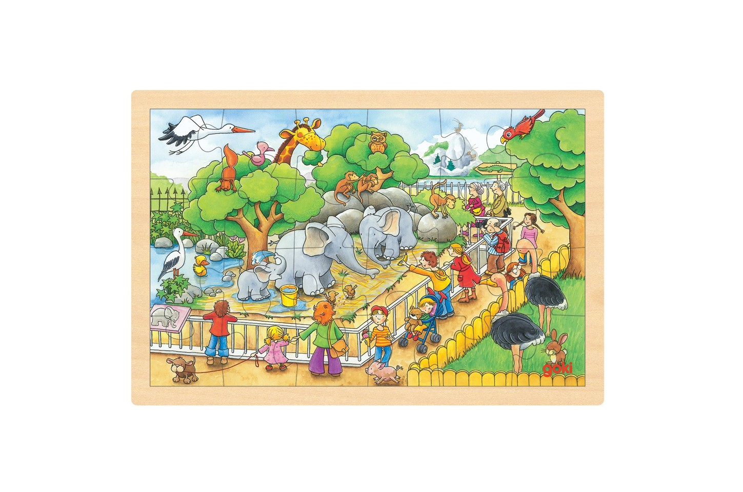 GOKI - Ponyfarm & Zoologisk Have, Puslespil - 2 x 24 brikker