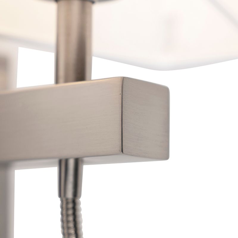 Smart Wandlamp staal met kap creme wit incl. Wifi P45 - Bergamo