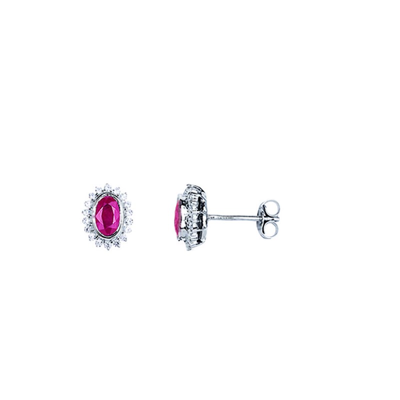 Boucles d'oreilles Femme - rubis - Or 18 Carats