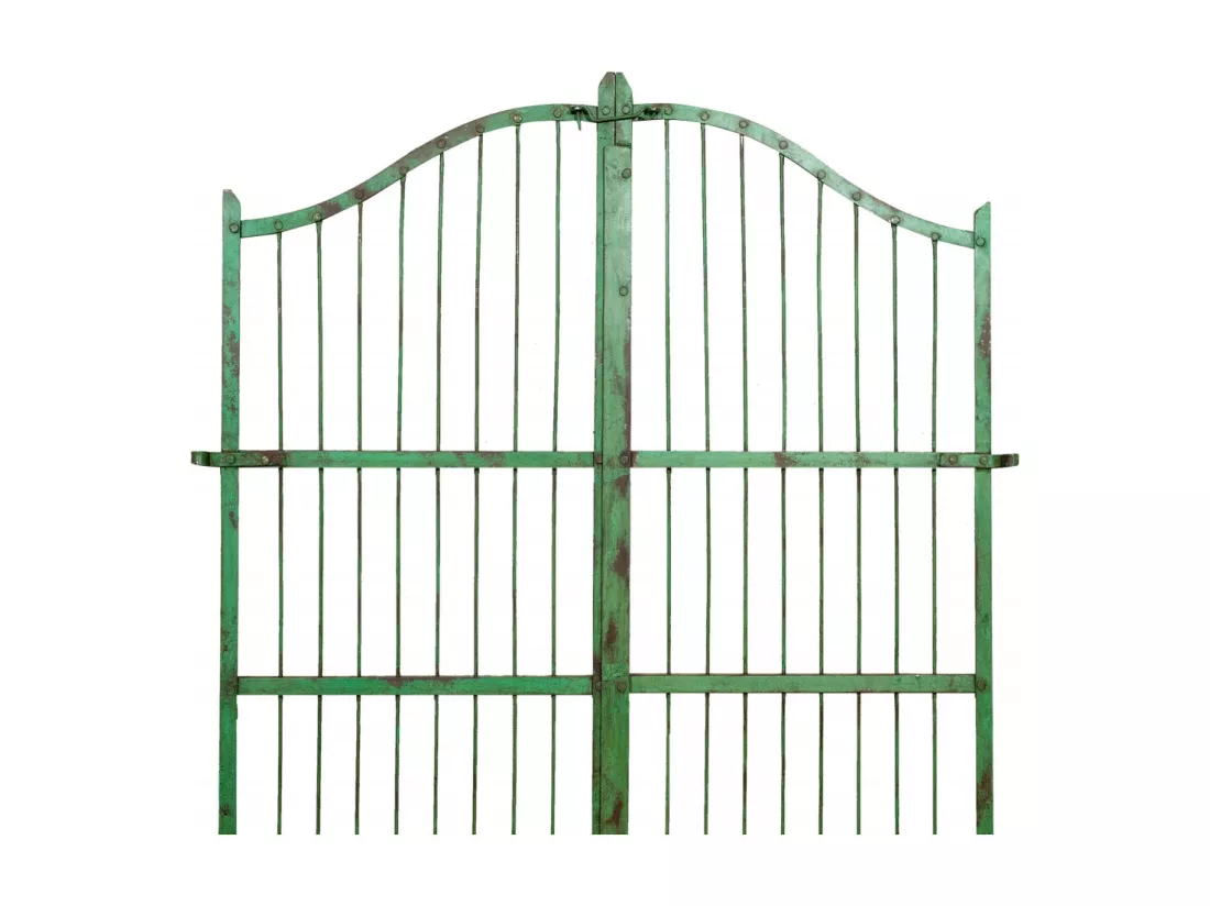 BISCOTTINI Portail - Fer Forgé Finition Antique - Clôture en Fer - Portail en Métal - Porte Décorative - Portail d'Entrée - 117x6x150cm - Une Pièce