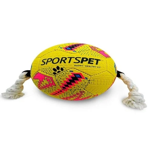 Bola amarela Sportspet com alças para cães