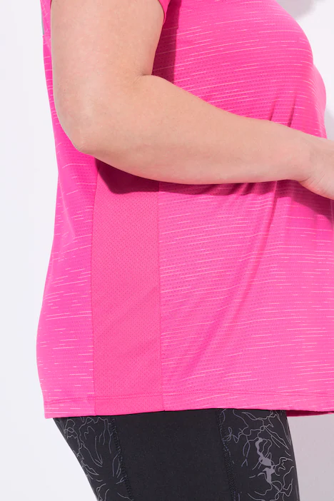 Funktionsshirt, Mesheinsätze, V-Ausschnitt, Halbarm, helles erika