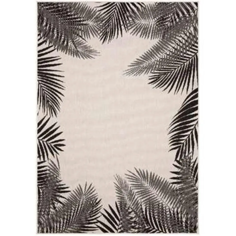Eva Interior Buitenkleed - Leaf - Zwart - 160x230 cm