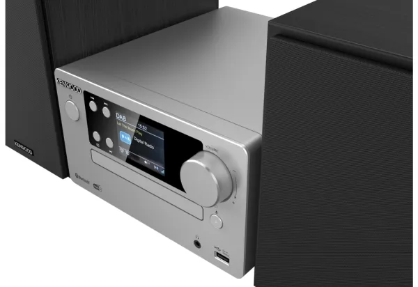 Kenwood Electronics M-725DAB-S, Home audio micro system, Sort, Sølv, 50 W, 2-vejs, 75 dB, 10%