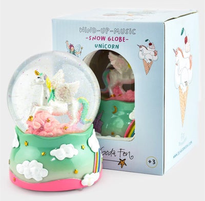Robetoy Snøkule Unicorn Glitter Wind-up Music 14 cm