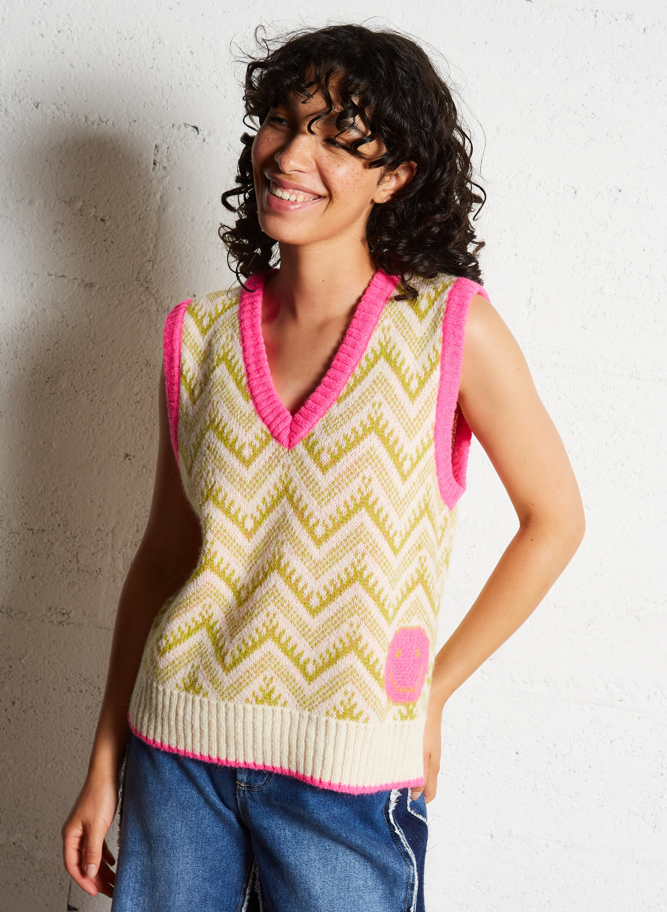 PICANTE - Pull ample sans manches imprimé | Multicolore