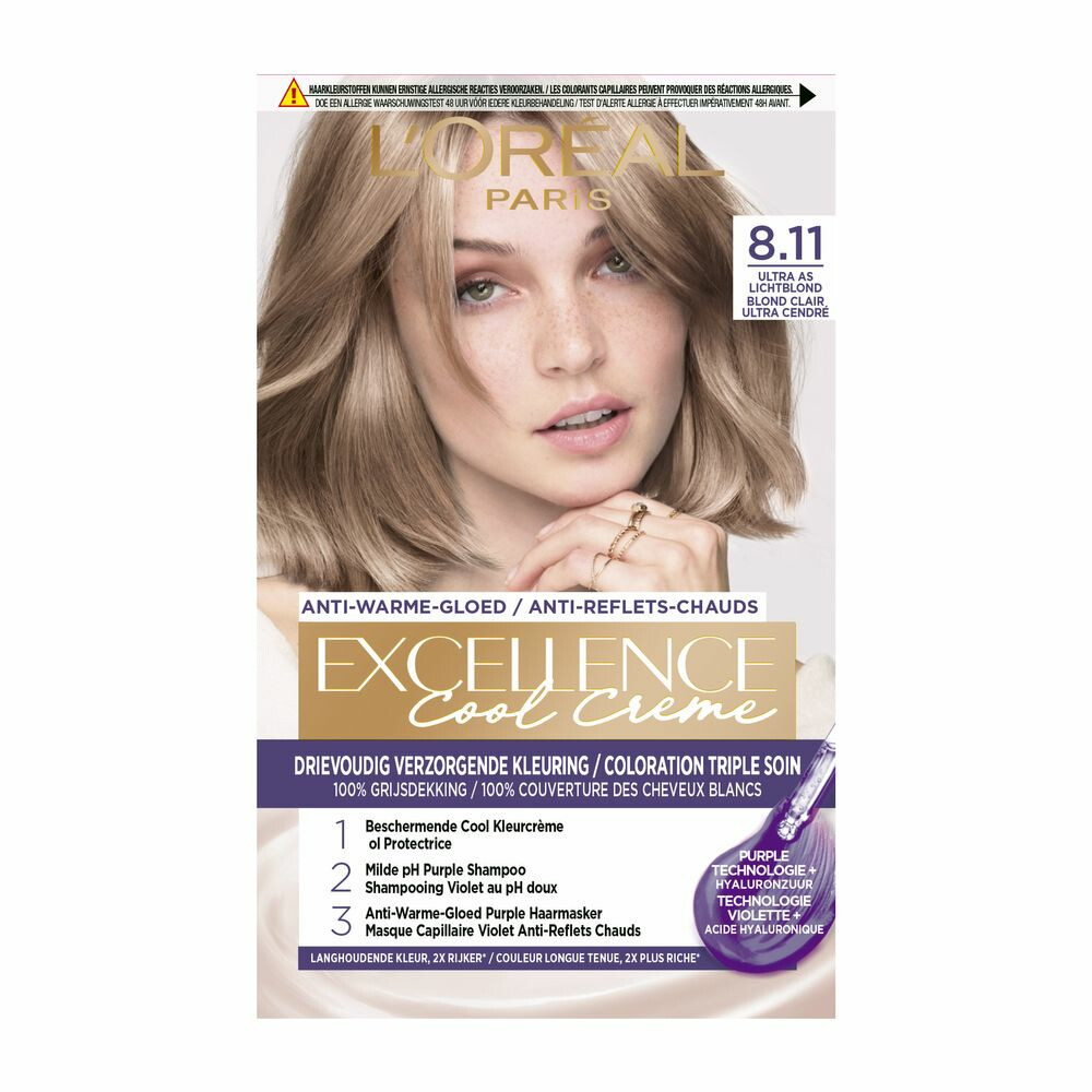 L'Oréal Excellence Cool Crème Permanente Crèmekleuring 8.11 - Ultra As Lichtblond