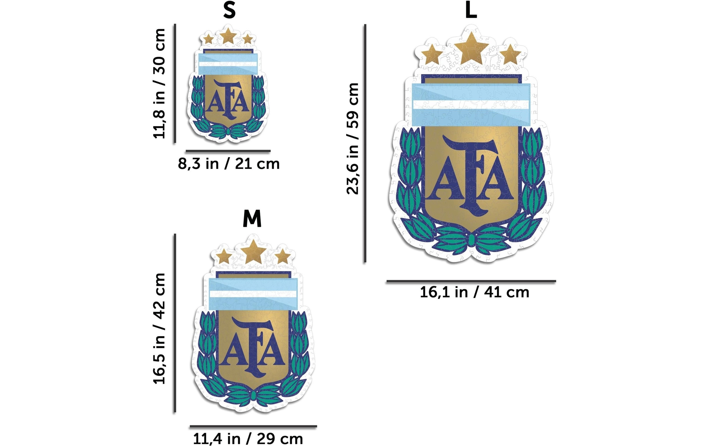 Puzzle »Iconic Nationalmanschaft Argentinien- Logo« Holzart: Birke (Herkunftsland: China)