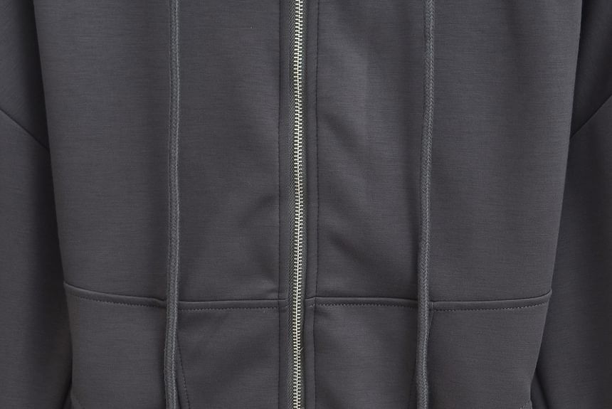 Asiris - Effen asymmetrische hoodie met rits