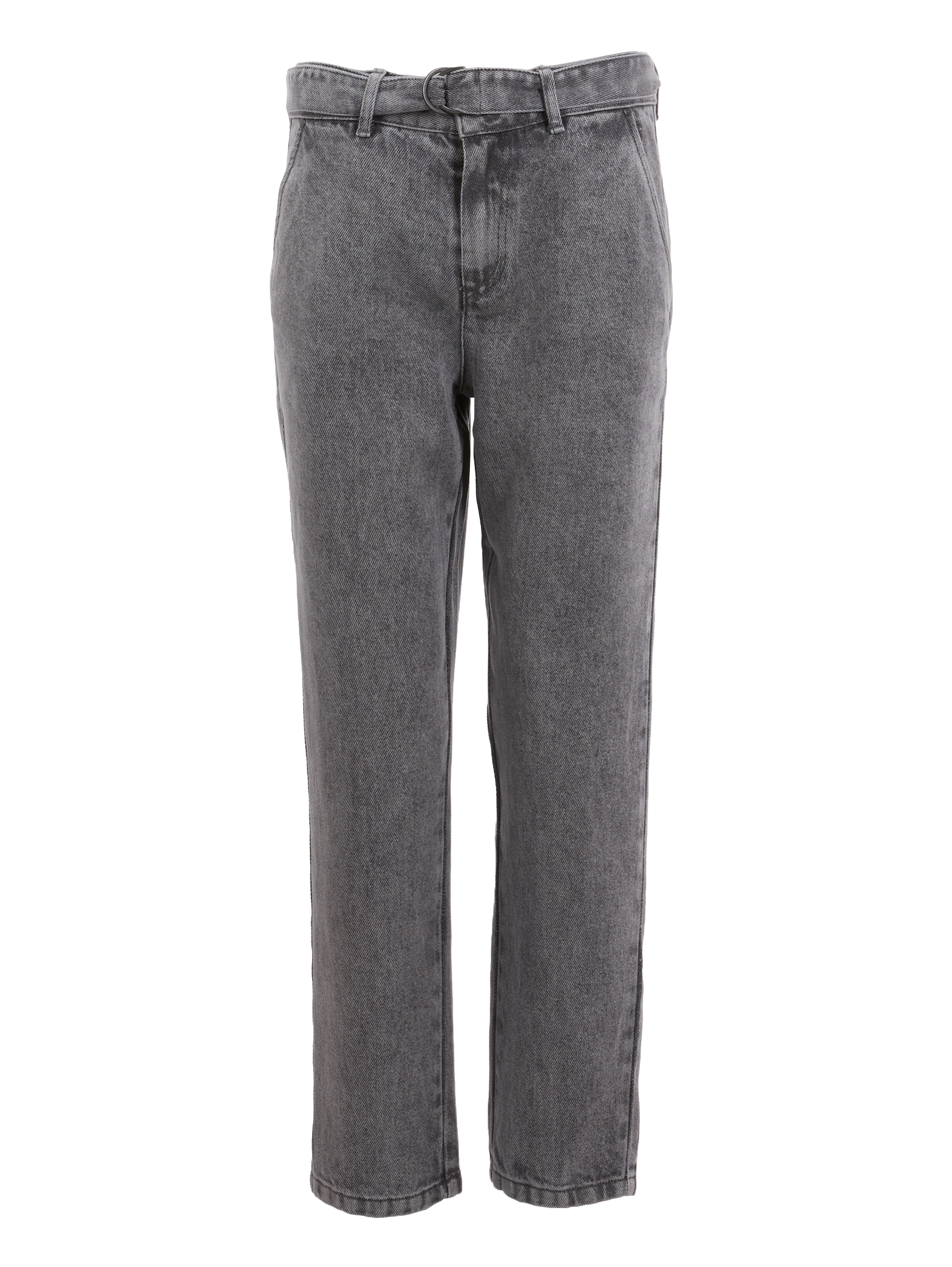 Jean baggy cropped taille haute délavé | Gris