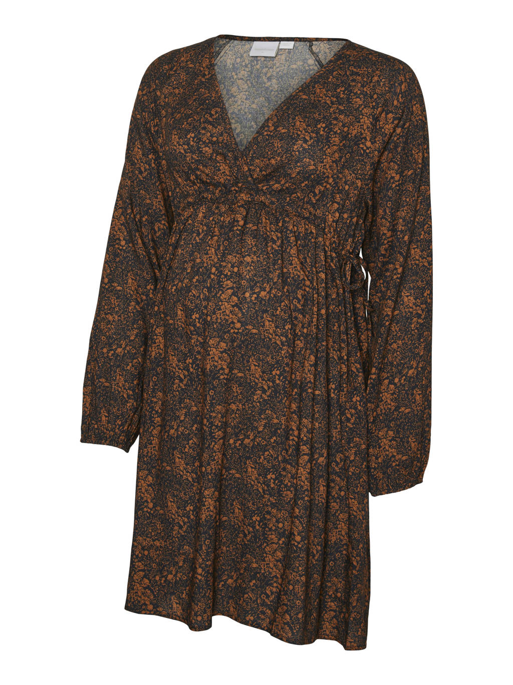 MAMALICIOUS zwangerschapsjurk MLMAY met all over print oranje/donkerblauw