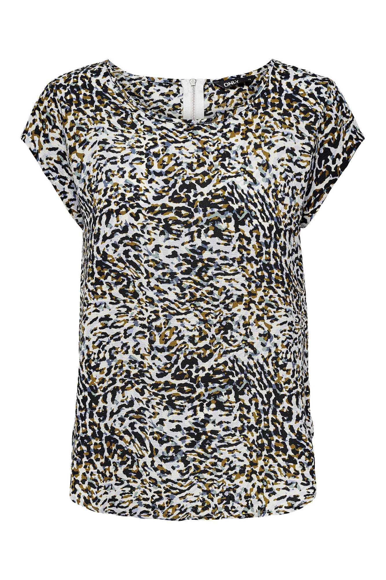 Blusa de manga curta com gola redonda