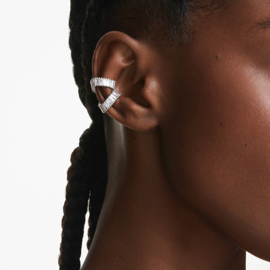 Swarovski Capsule Ohrspangen Baguette rhodiniert