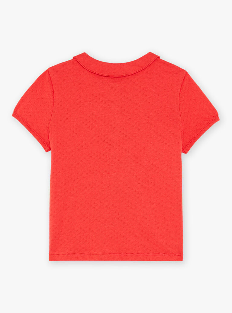 T-shirt rouge à col Claudine