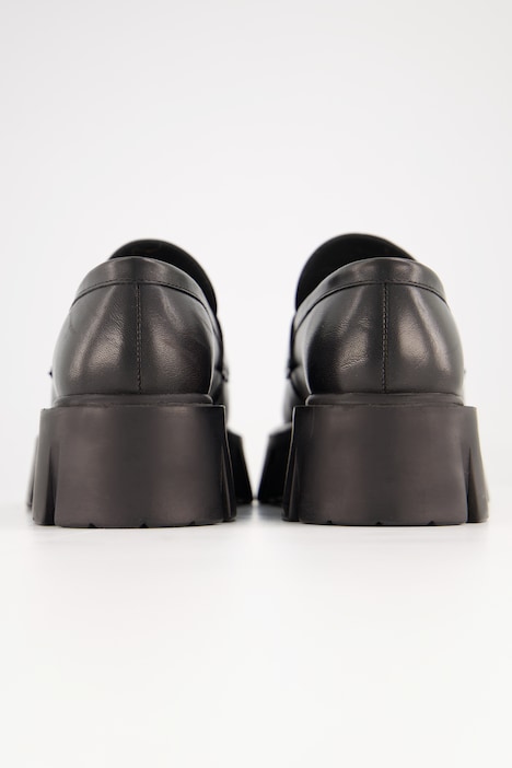 Leder-Loafer, Ziernieten, Profilsohle