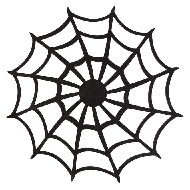 Platzdecke - Spinnennetz - aus Filz - Ø = ca. 35 cm - schwarz