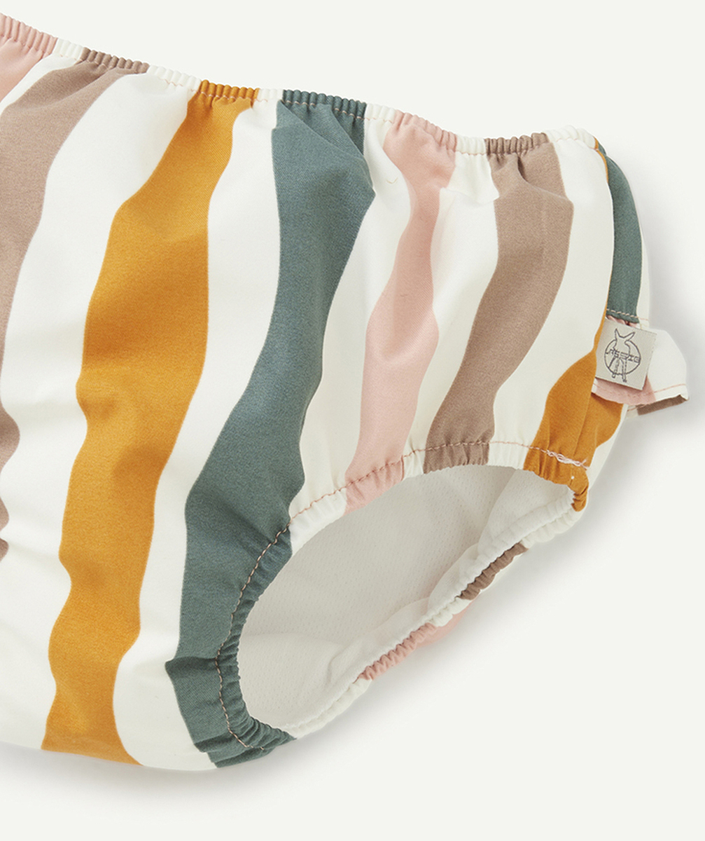 LASSIGMAILLOT DE BAIN COUCHE RÉUTILISABLE BÉBÉ FILLE AVEC RAYURES COLORÉES