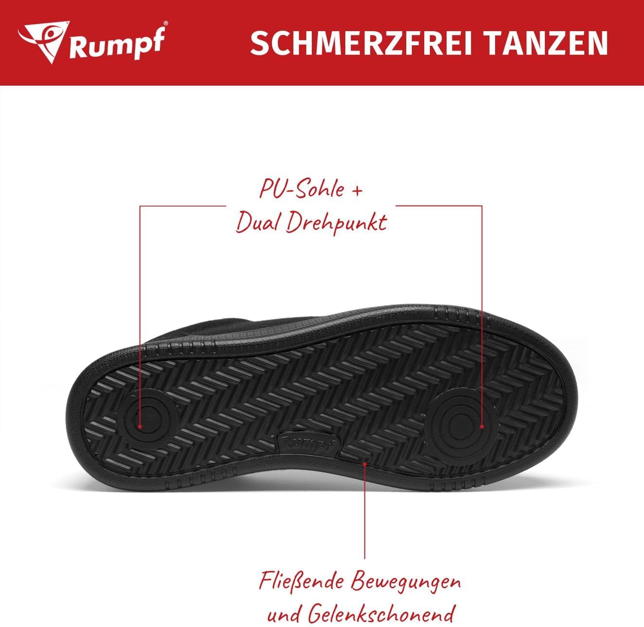 Rumpf Leo 1534 Tanzsneaker Canvas ultraleicht Drehpunkte Sport Hip Hop Training