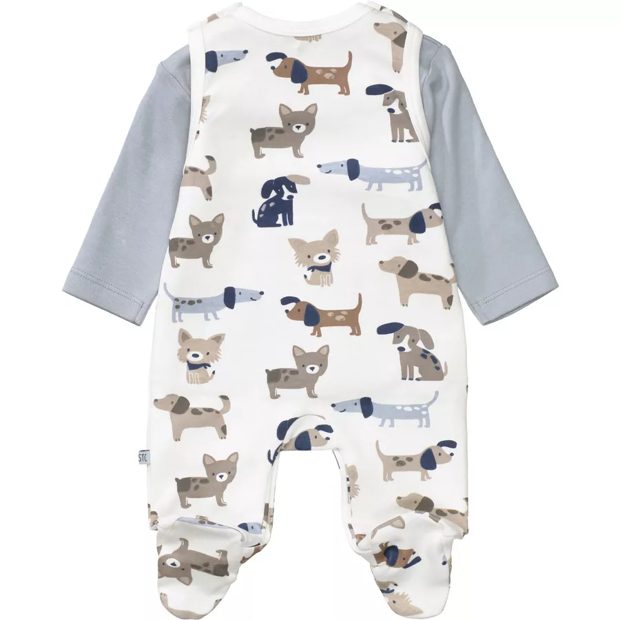 STACCATO Strampler+Shirt offwhite dog gemustert