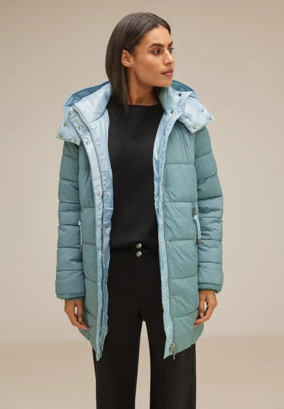 Wintermantel mit Kapuze - polar mint
