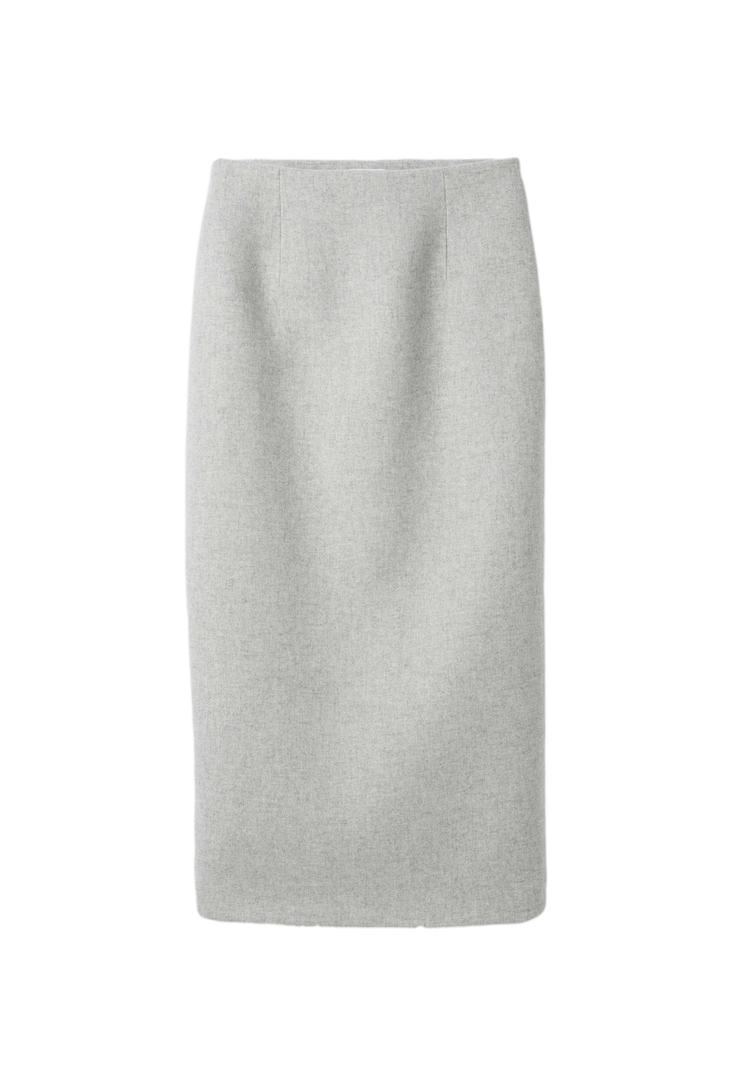 Jupe crayon taille haute en laine mélangée | Gris