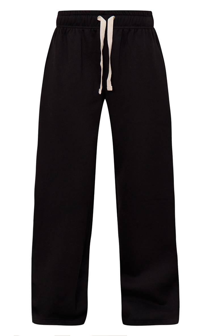 Noir Joggers À Cordon Contrasté