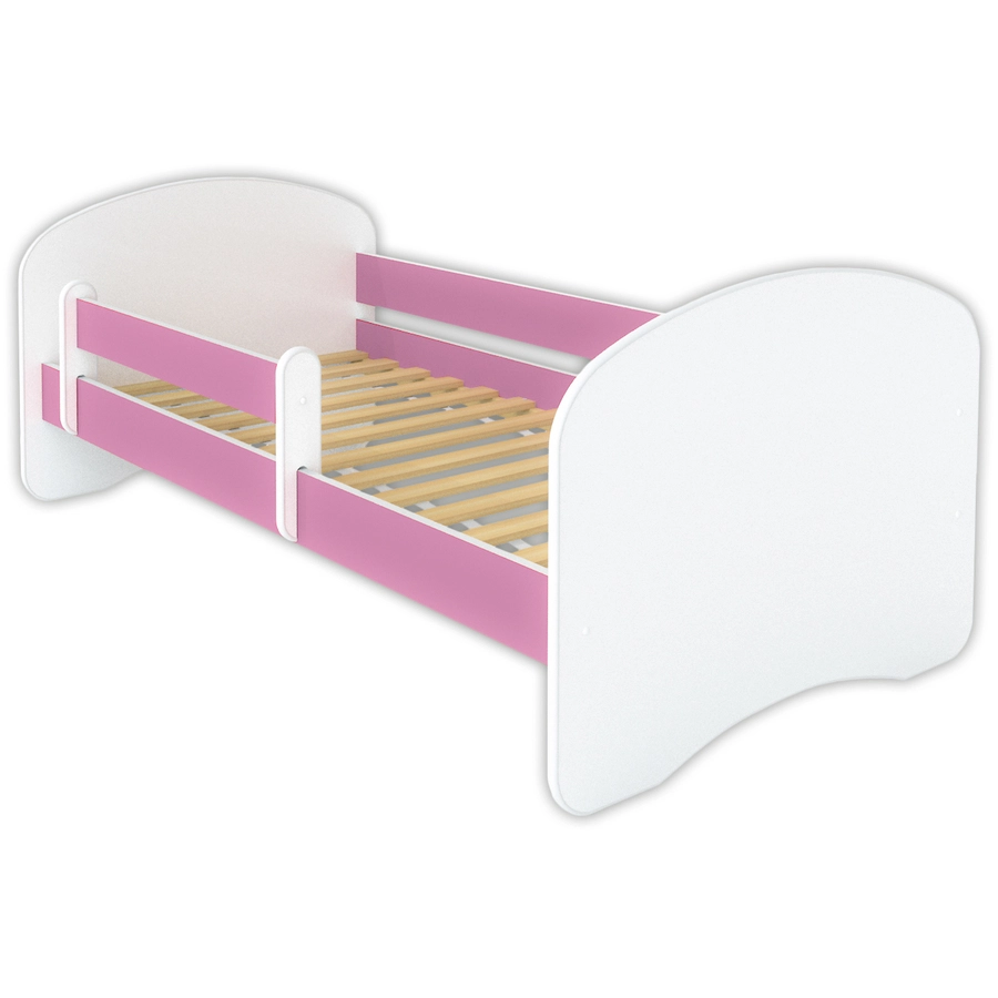 Kids Collective Kinderbett 70x140 mit Matratze, Rausfallschutz & Lattenrost pink