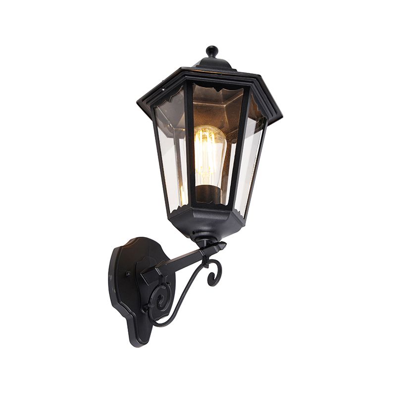 Klassieke buiten wandlamp zwart IP44 - Havana Up
