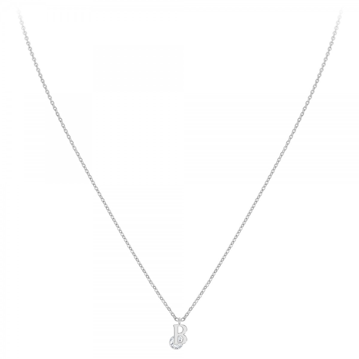 Collier alphabet lettre B SC Crystal orné d'un Zirconium