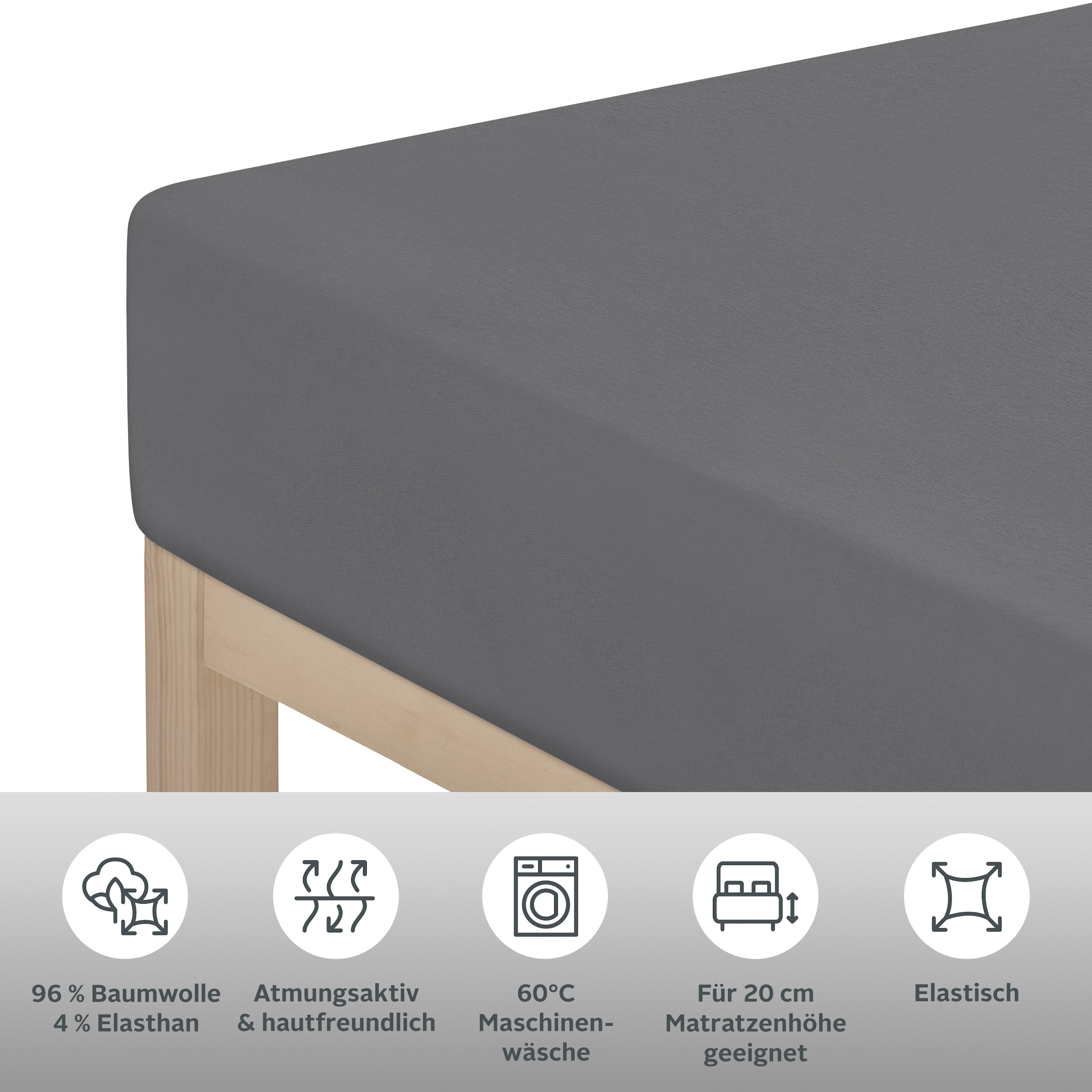 Home affaire Spannbettlaken »Cremona, in den Qualitäten: Baumwolle mit Elastan oder Biber« Premium Qualität, Grösse ab 90x200 cm