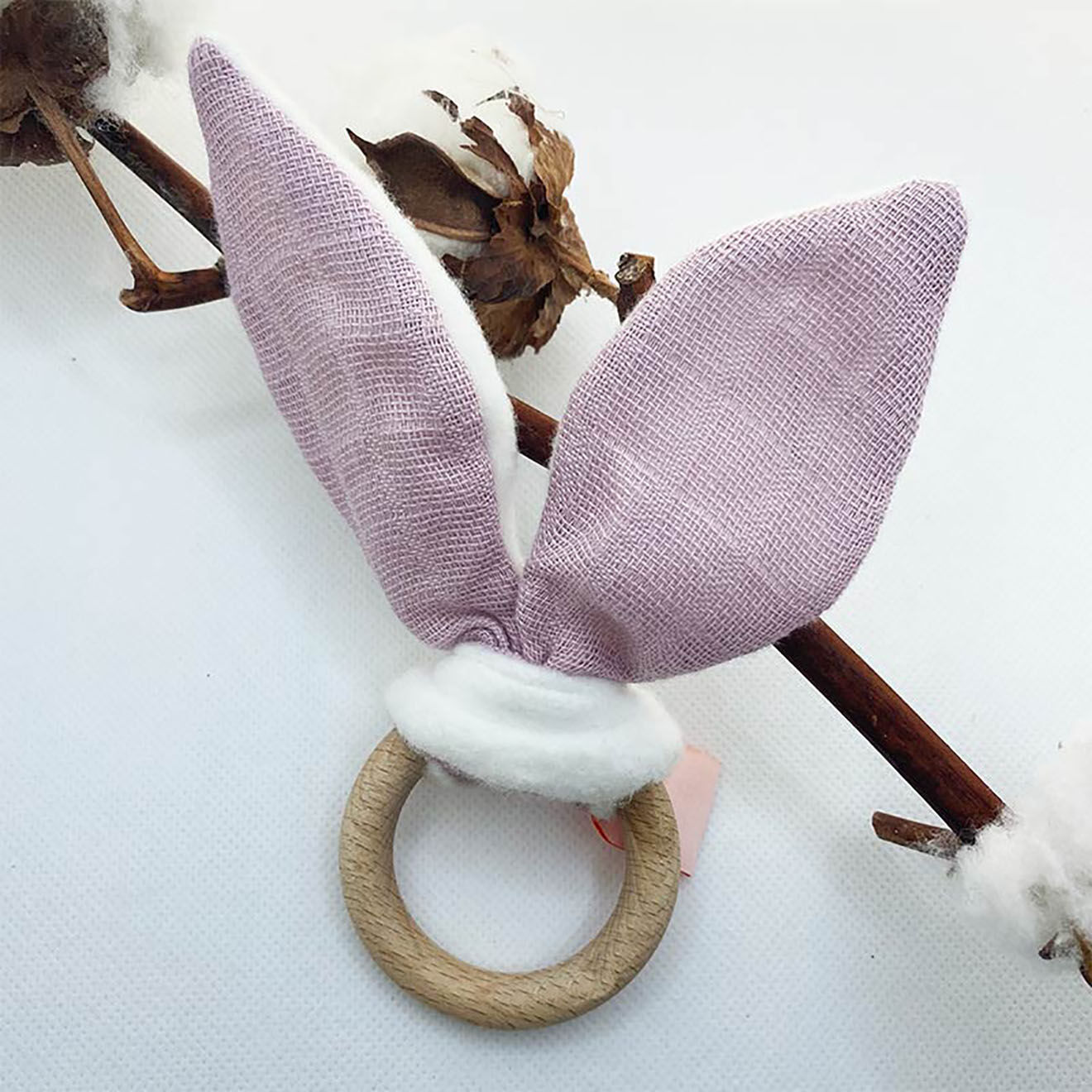 Papate Anneau de Dentition en Coton Bio rose - 15x5 cm