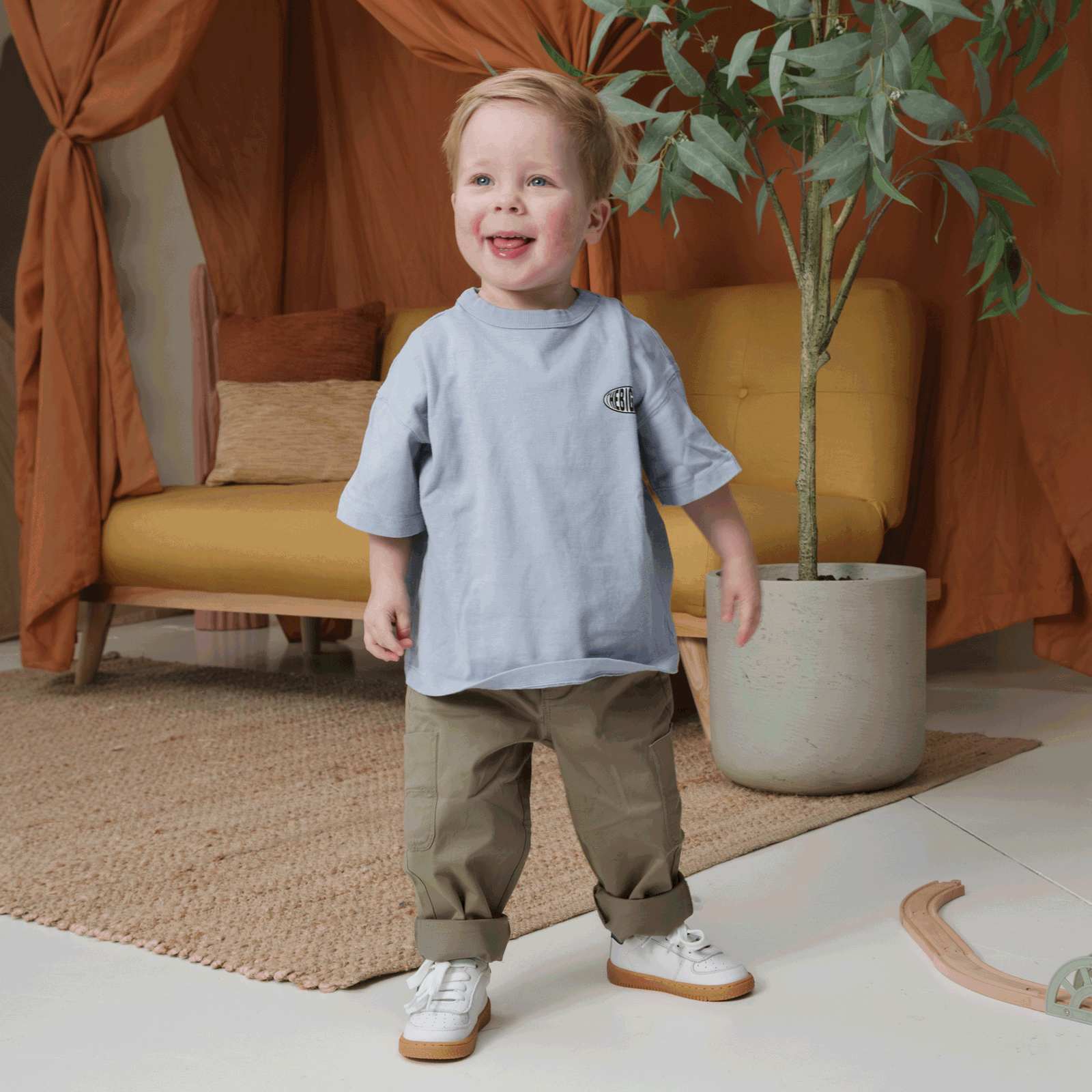 Shoesme wit-blauw sneakertje Leer | Jongens schoenen