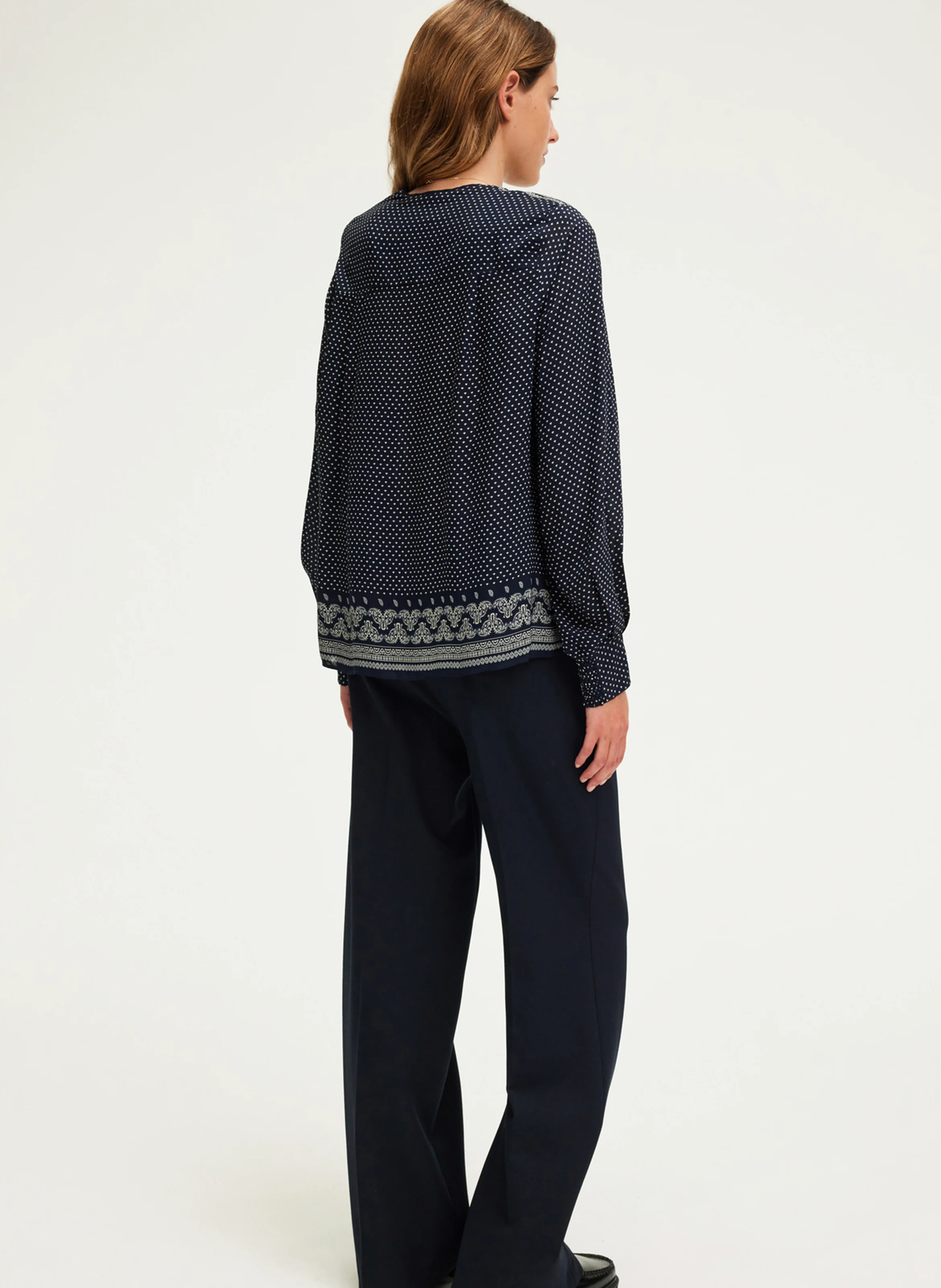 BELYS - Blouse droite fluide imprimée | Bleu