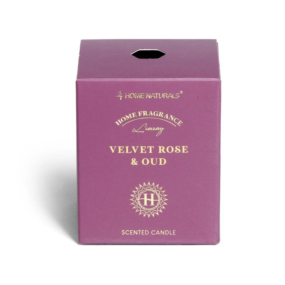 Bougie senteur rose et oud dans pot en verre Ø6,4xH7,9cm rose